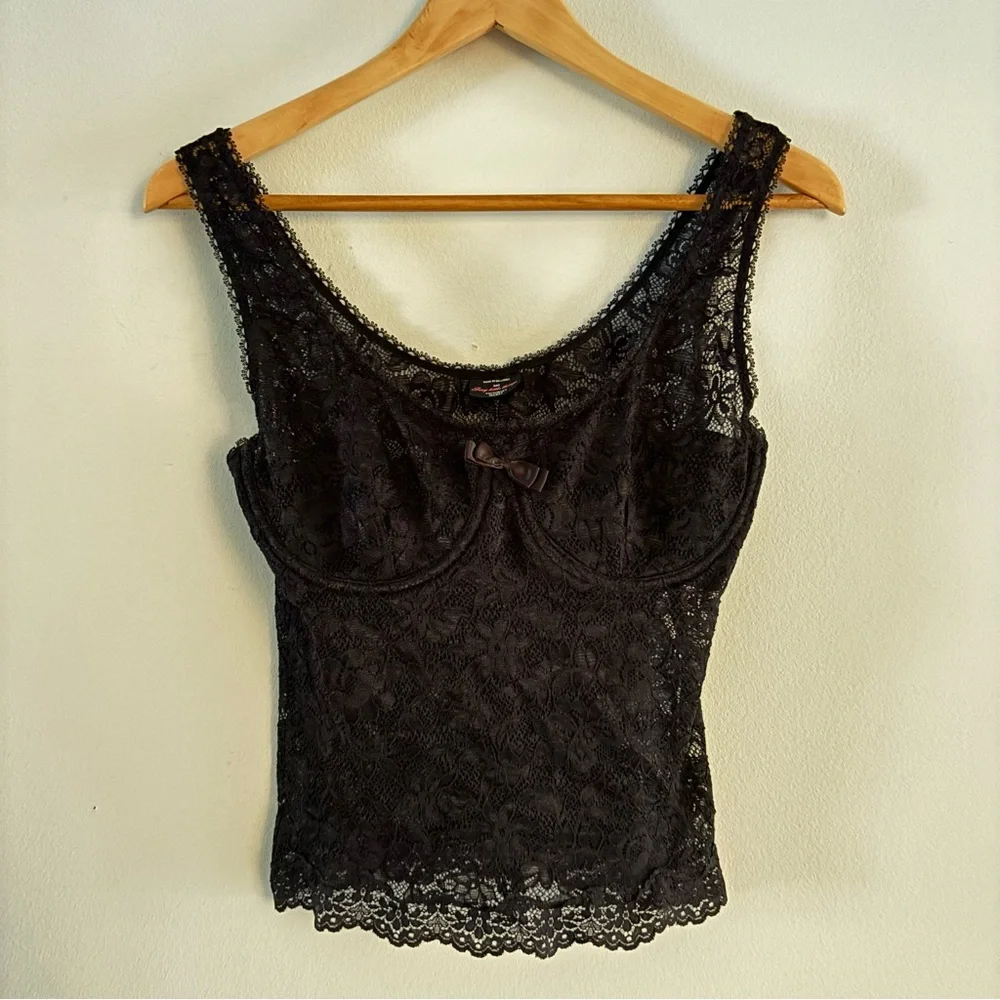 Victoria's Secret Sexy Little Things Y2K Black Underwire Cami Lace Lingerie 34C - Picture 5 of 8